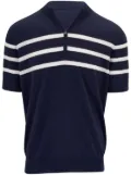 Brunello Cucinelli striped half-zip polo shirt - Blue
