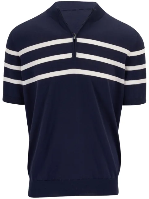 Brunello Cucinelli striped half-zip polo shirt