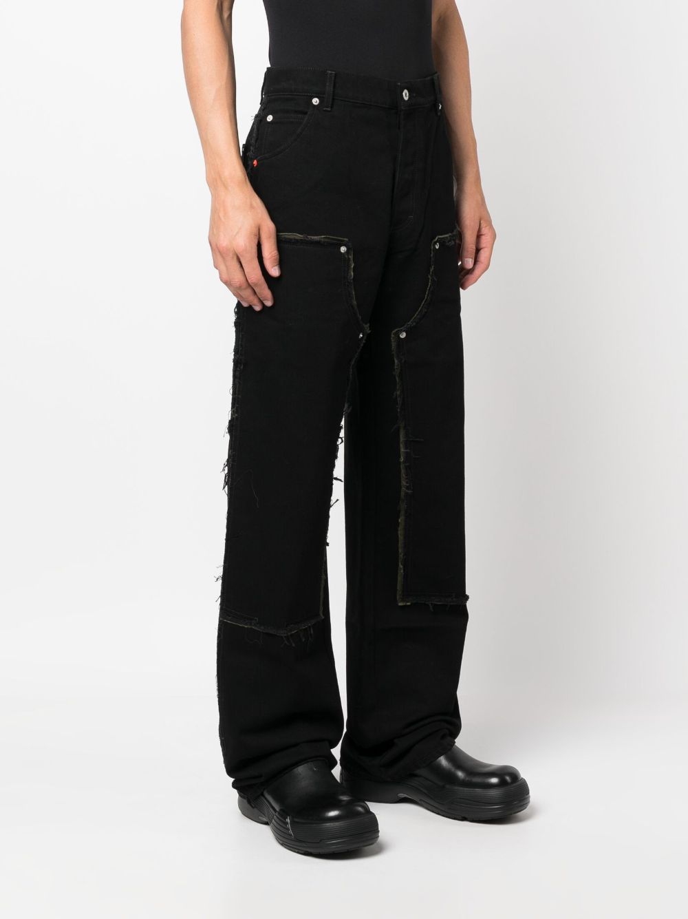 Shop Heron Preston Carpenter Panelled Wide-leg Jeans In Black