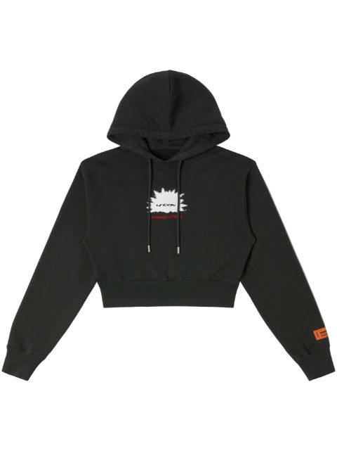 Heron Preston Museum logo-print cropped hoodie