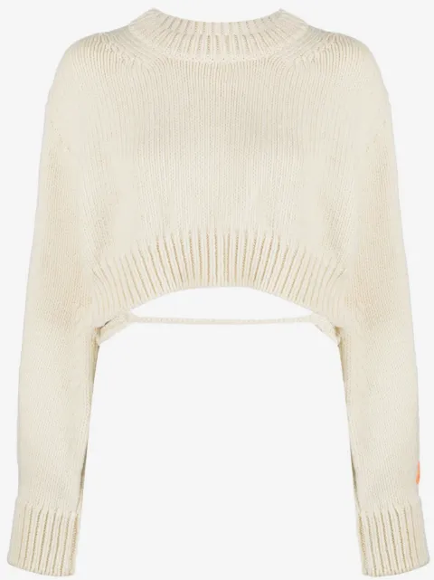 Heron Preston open-back cropped wool jumper