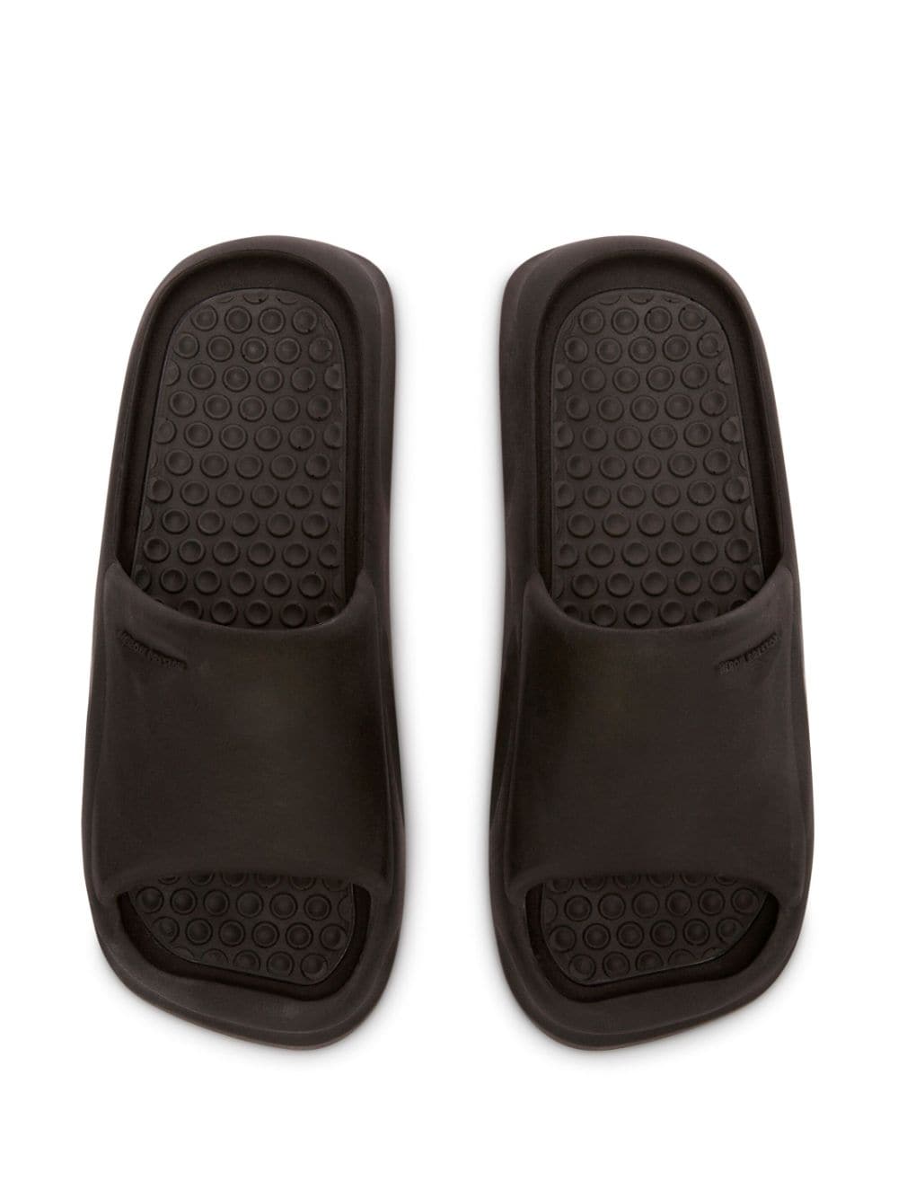 Shop Heron Preston Logo-embossed Open-toe Slides In Black