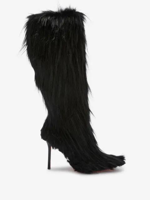 Heron Preston Bota de pelos com salto agulha 100mm