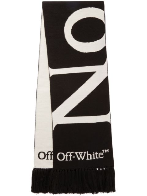 Off-White No Offence intarsia-logo scarf