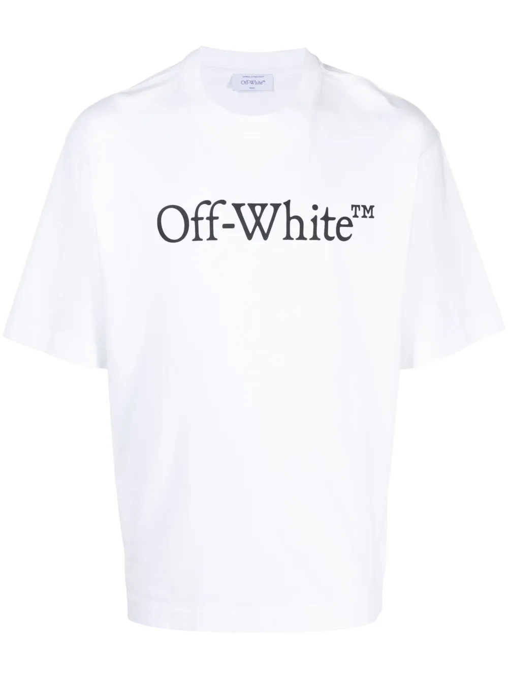 Off White Bookish Logo print Cotton T shirt White FARFETCH
