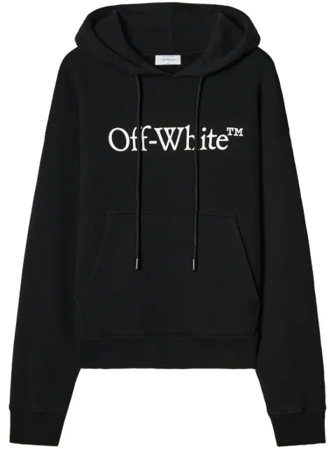 Off-White logo-print cotton hoodie