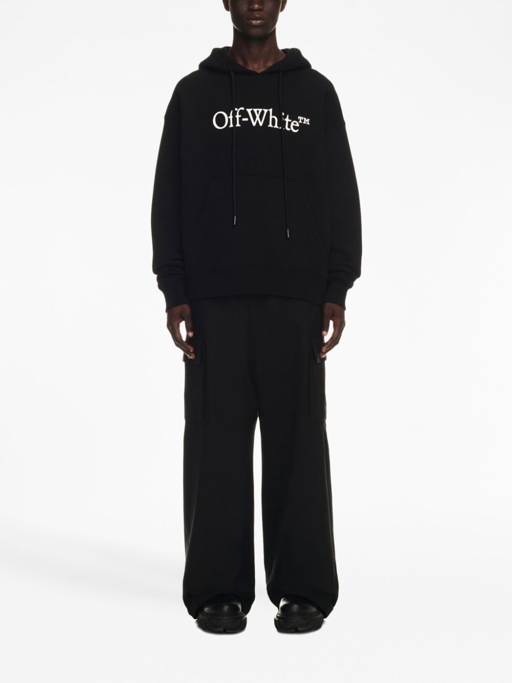 Off-White Hoodie met logoprint - Zwart