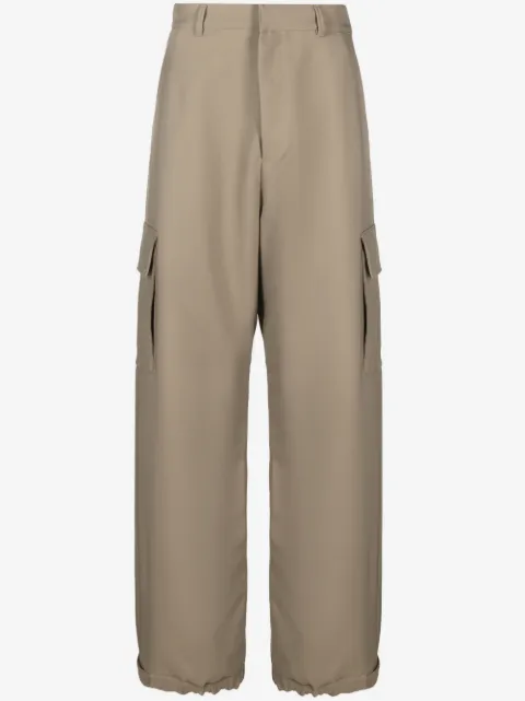 Off-White Ow Emb Drill wide-leg cargo trousers