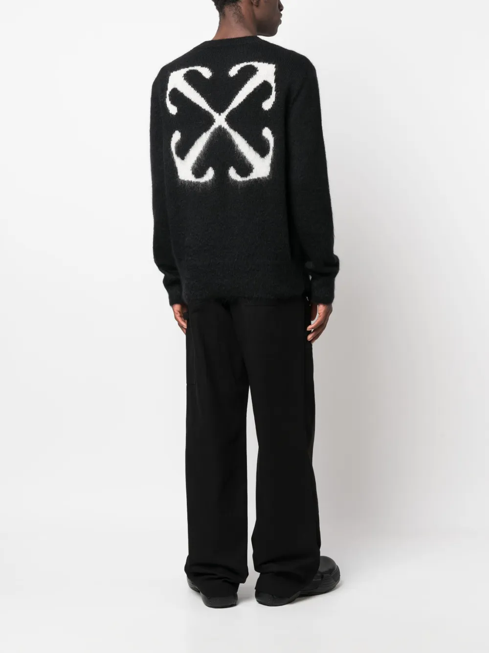 Arrow intarsia crew-neck jumper