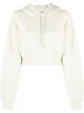 Off-White faux-pearl embellished cropped hoodie