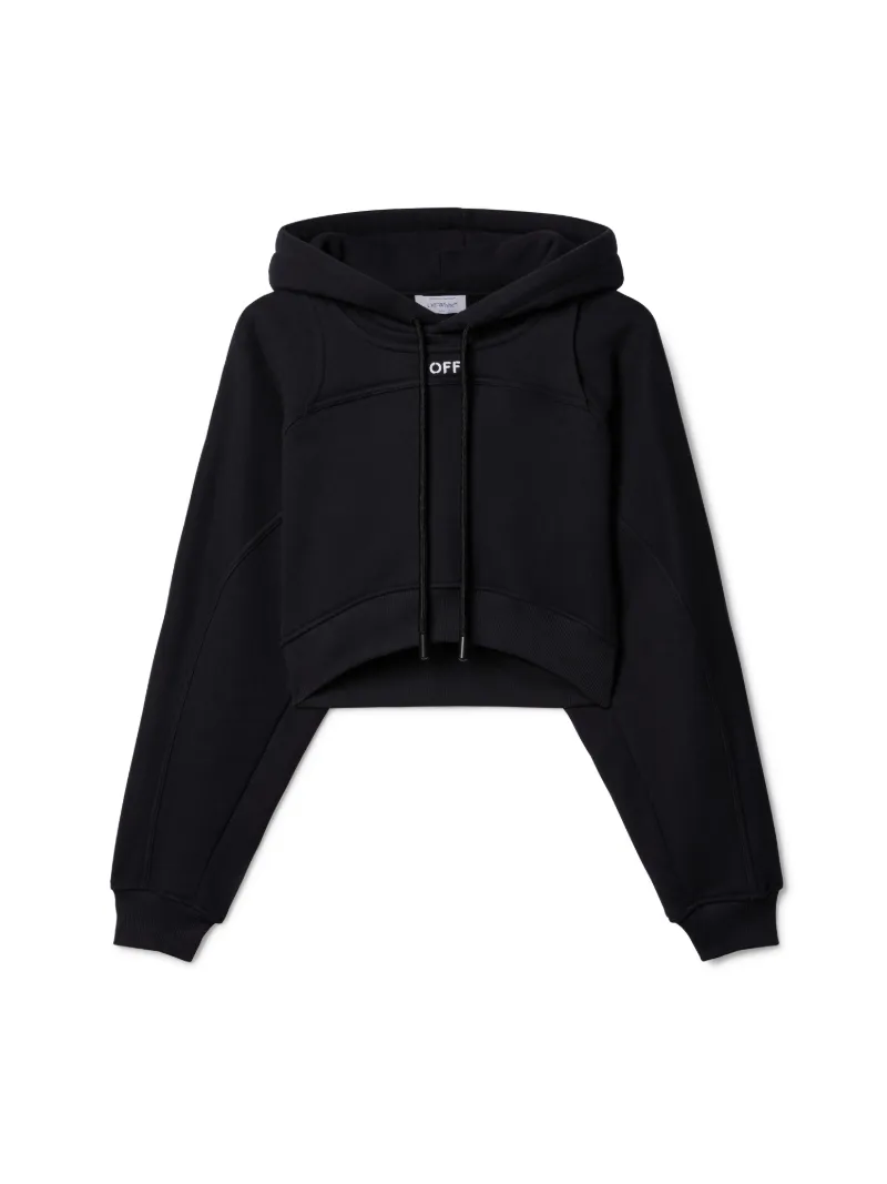 OFF STAMP ROUND CROP HOODIE 