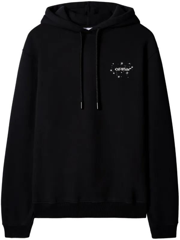 Off White Bling Star Arrow motif Cotton Hoodie Black FARFETCH AZ