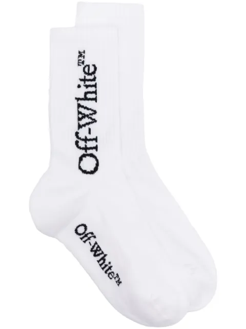 Off-White logo-jacquard cotton-blend socks