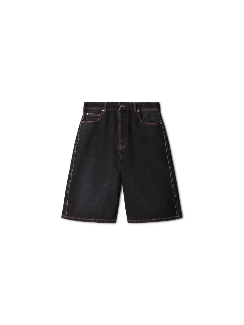 Shorts in denim con zip