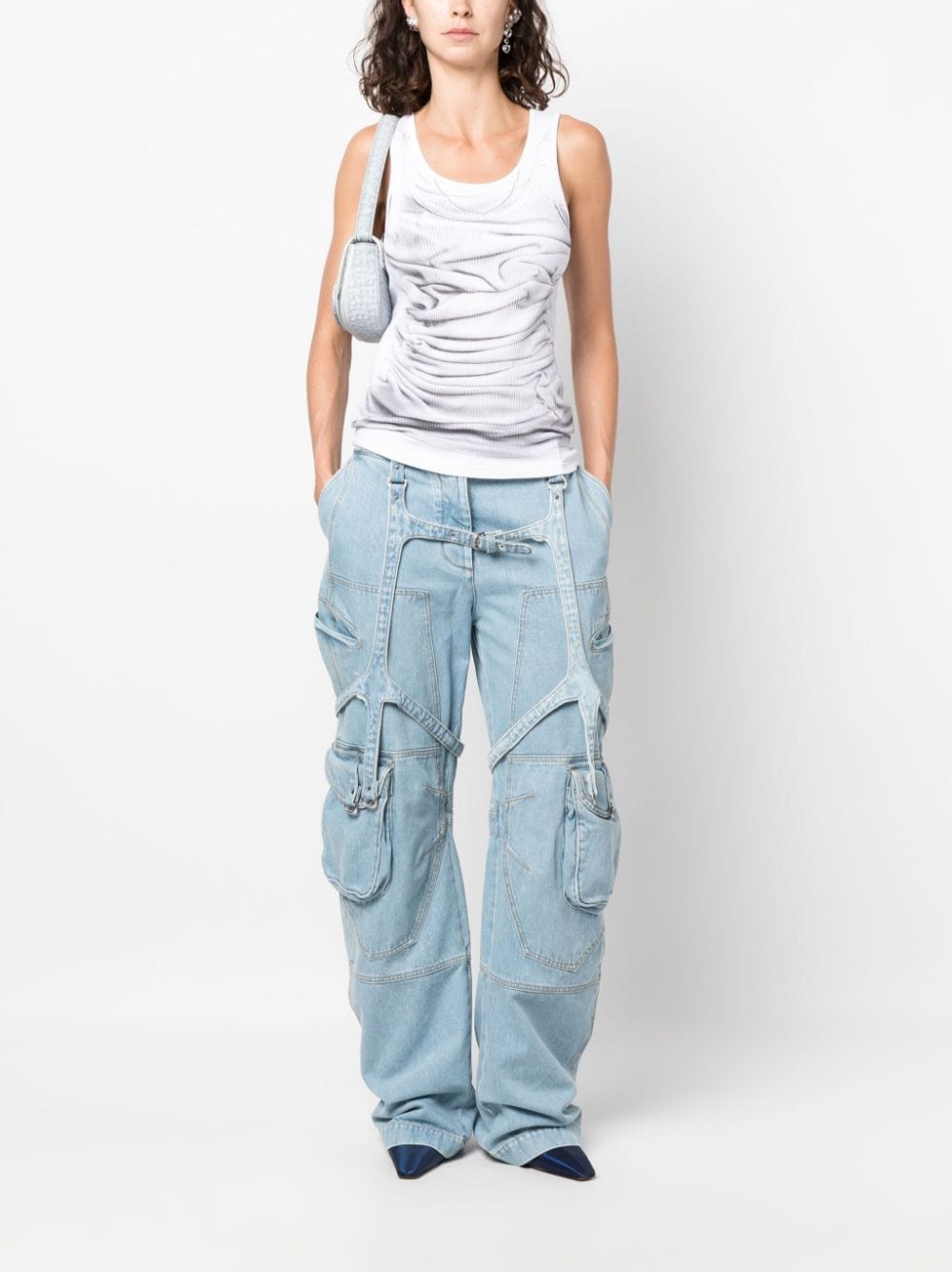 Off-White Jeans met wijde pijpen - Blauw