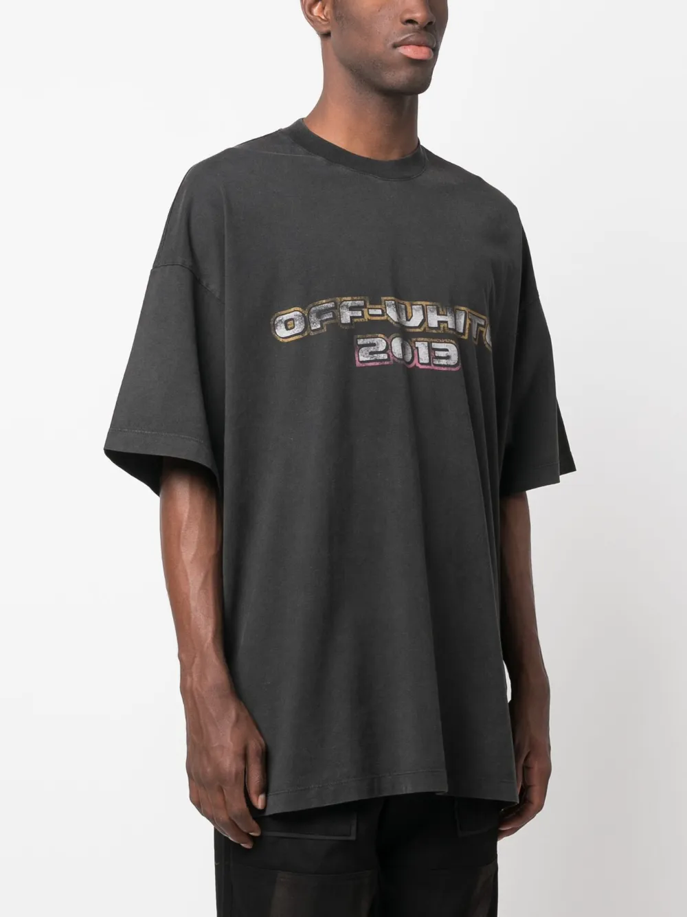 Shop Off-white Digit Bacchus Crew-neck T-shirt In Black