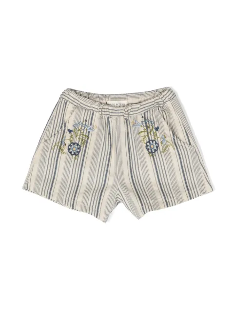 Babe And Tess logo-embroidered striped shorts