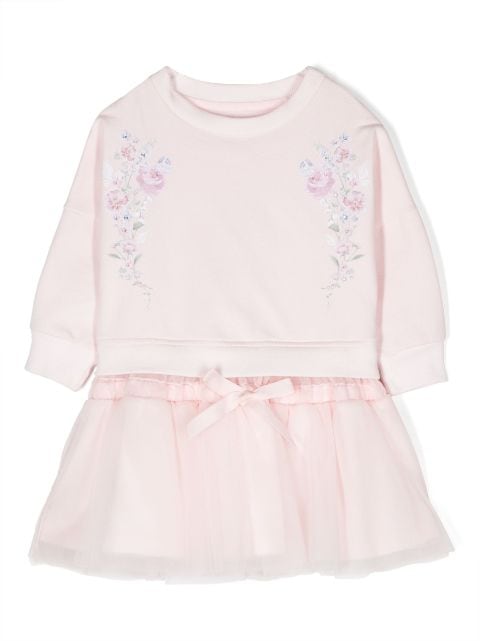 Lapin House floral-embroidered tutu dress