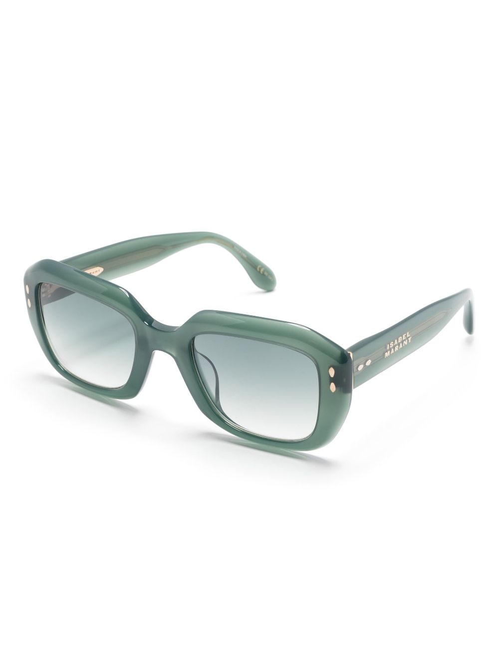 Isabel Marant Eyewear logo-lettering square-frame sunglasses - Groen