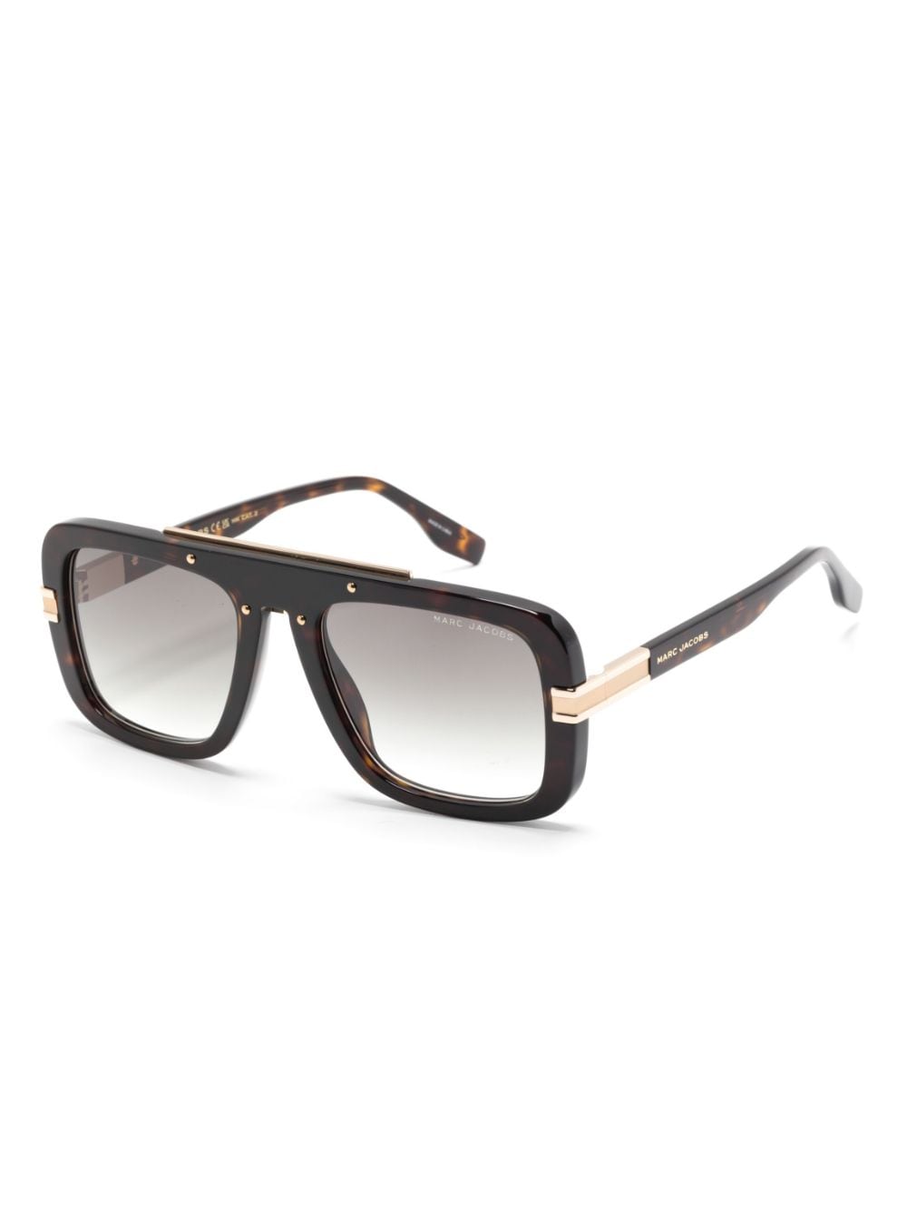 Marc Jacobs Eyewear logo-print rectangle-frame sunglasses - Zwart