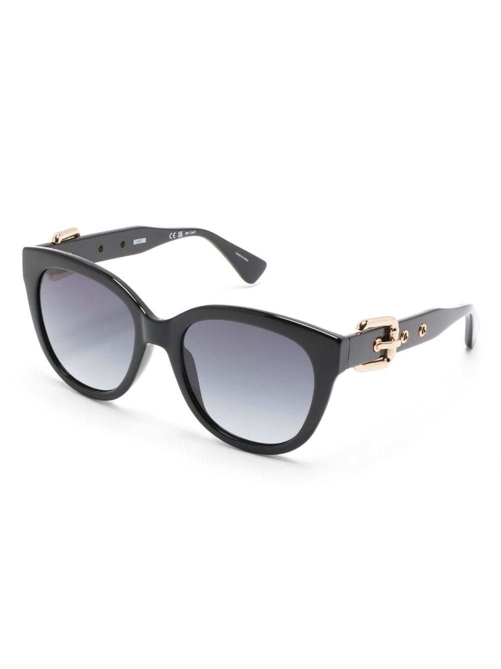 Moschino Eyewear cat-eye buckle sunglasses - Zwart