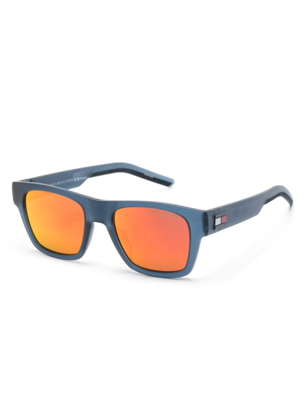 Tommy Hilfiger Polarised rectangle-frame sunglasses - Blauw