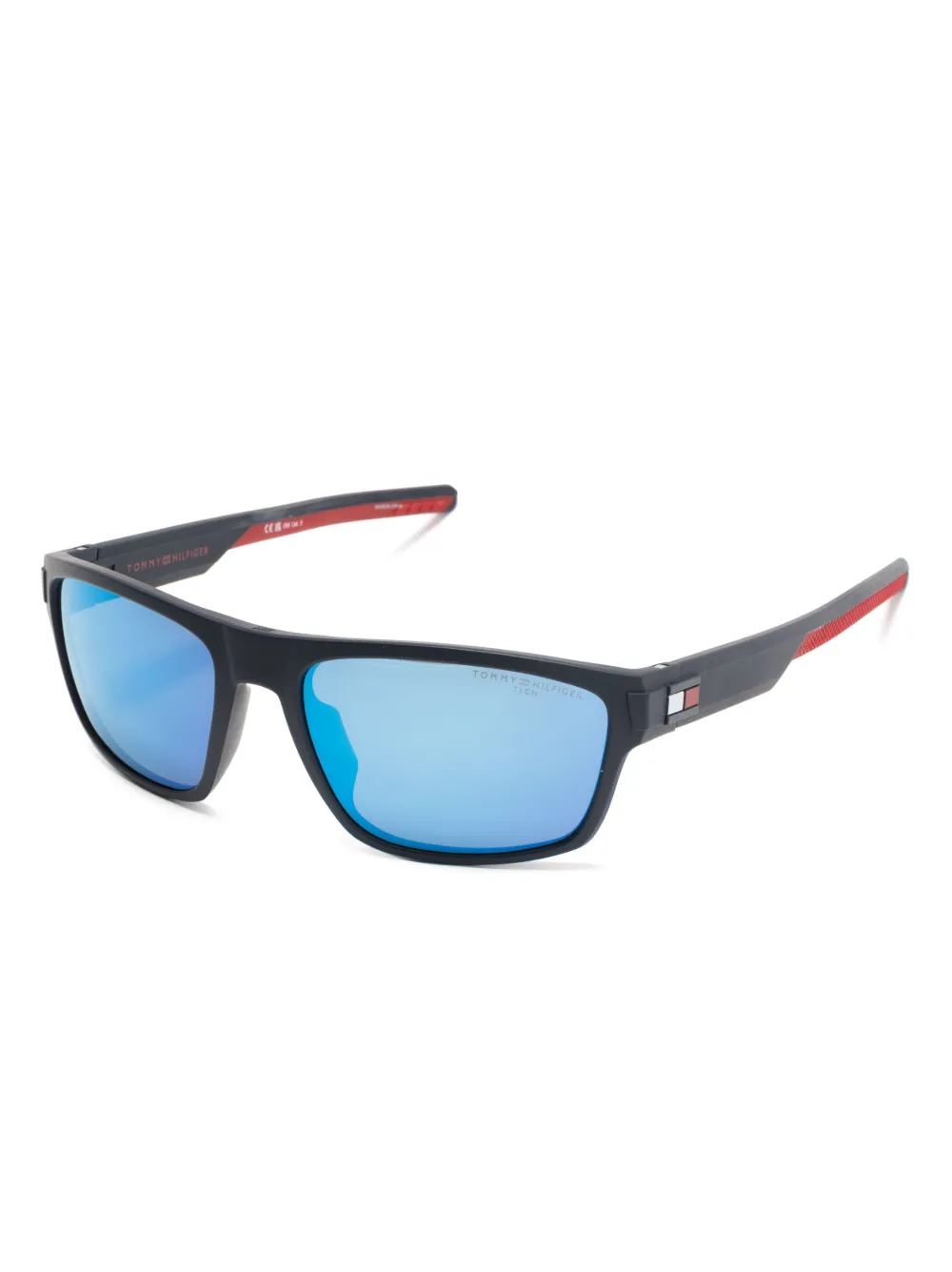 Tommy Hilfiger Polarised rectangle-frame sunglasses - Zwart