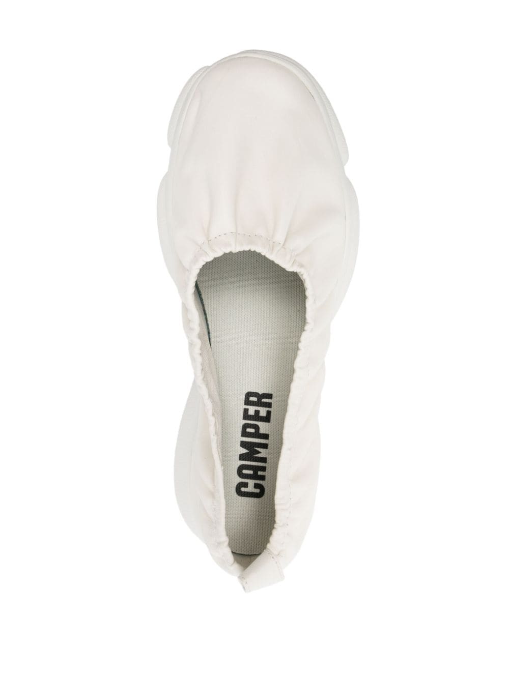 Shop Camper Elasticated Leather Loafers In White