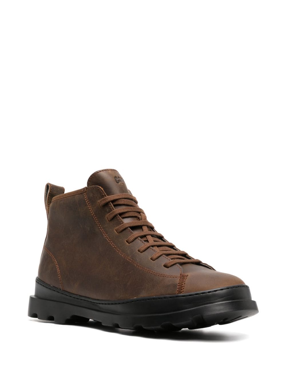 Shop Camper Brutus Leather Ankle Boots In Brown