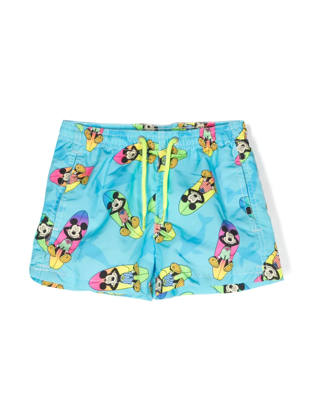Mc2 Saint Barth Kids' Mickey Mouse-print Swim Shorts In Azzurro