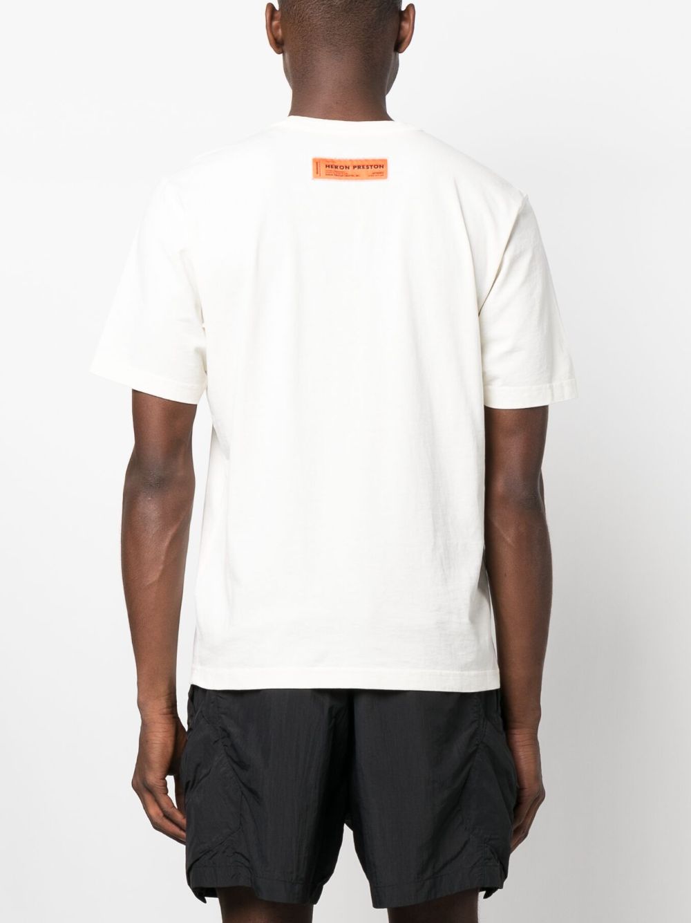 Shop Heron Preston Logo-print Cotton T-shirt In White Black