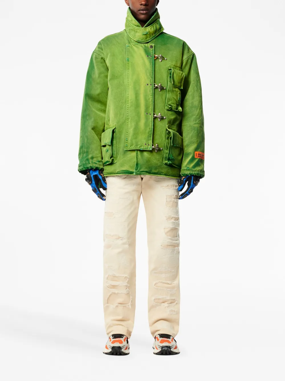 Heron Preston Gerafelde jeans - Beige