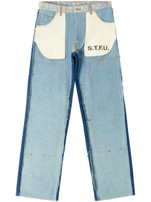Jean bicolore à patch logo - Heron Preston - Modalova