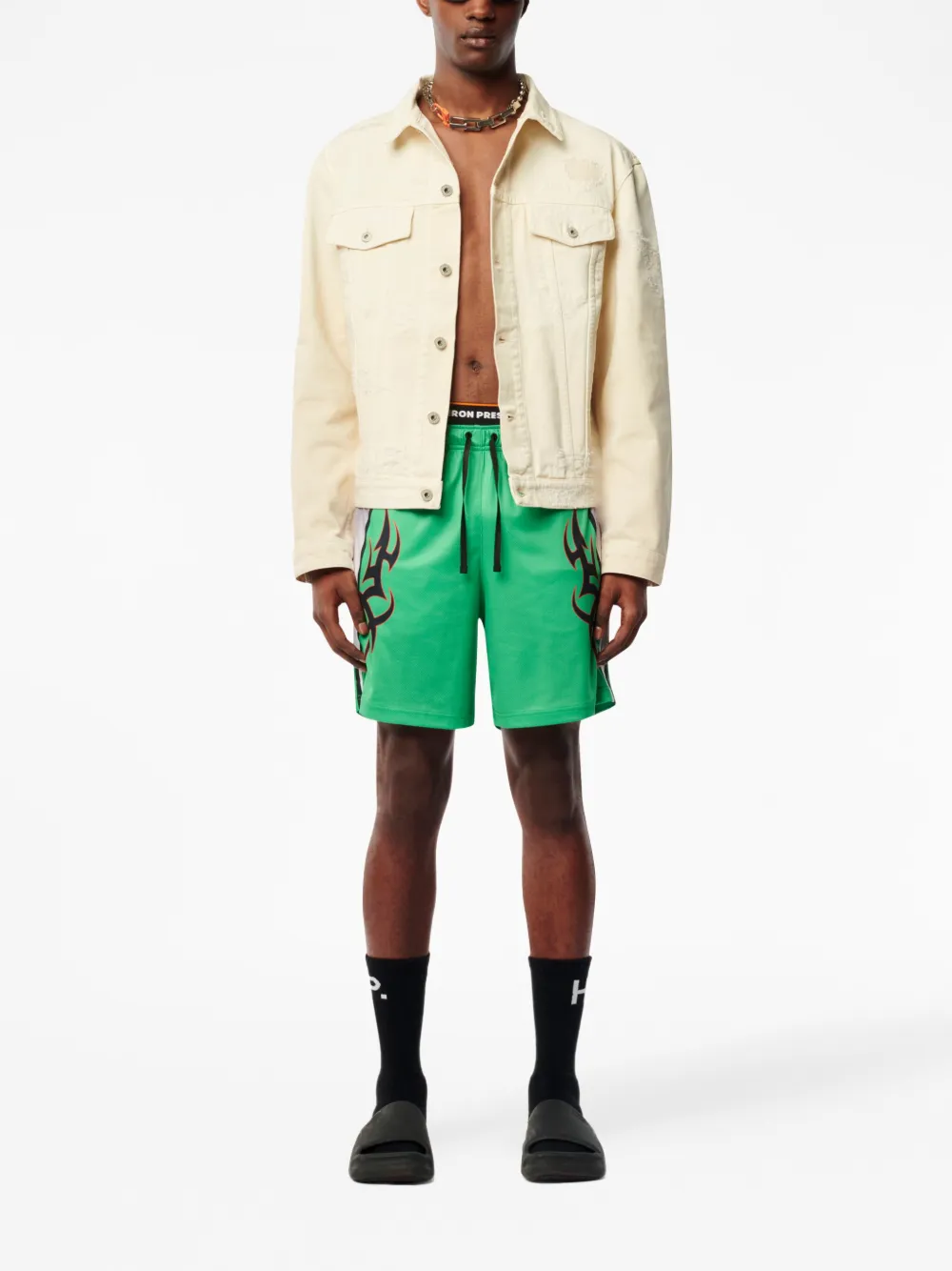 Heron Preston logo-patch cotton jacket | Denim Jackets | Image 2