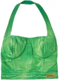 Heron Preston distressed cotton corset top - Green