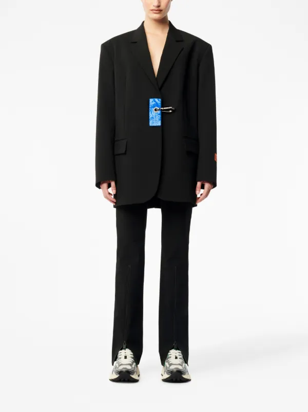 Heron Preston logo-patch zip-up Trousers | Black | FARFETCH GR