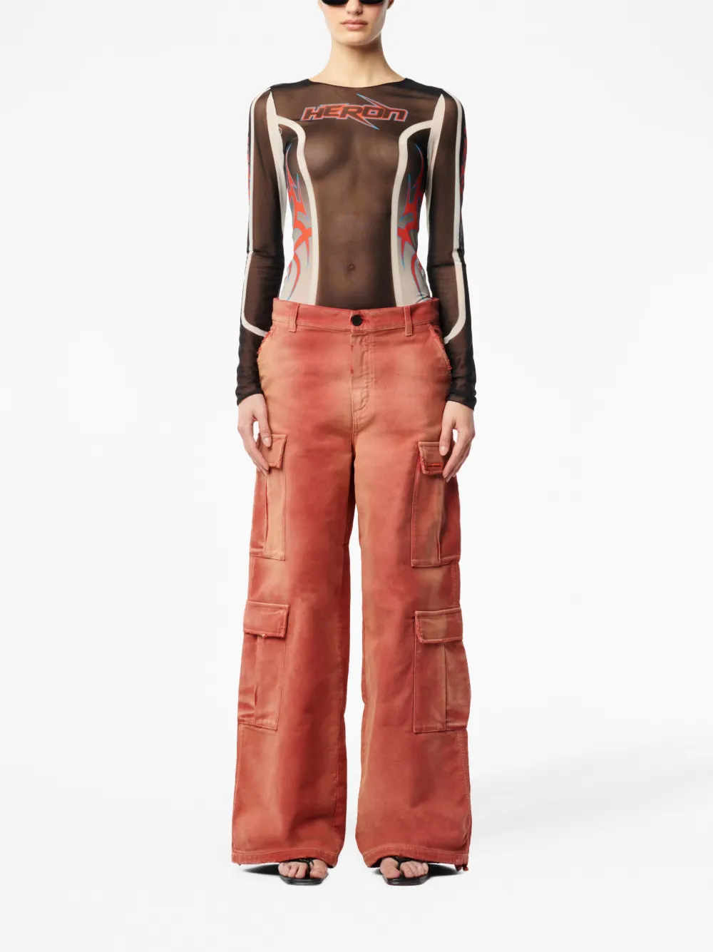 Heron Preston Body met mesh - Zwart