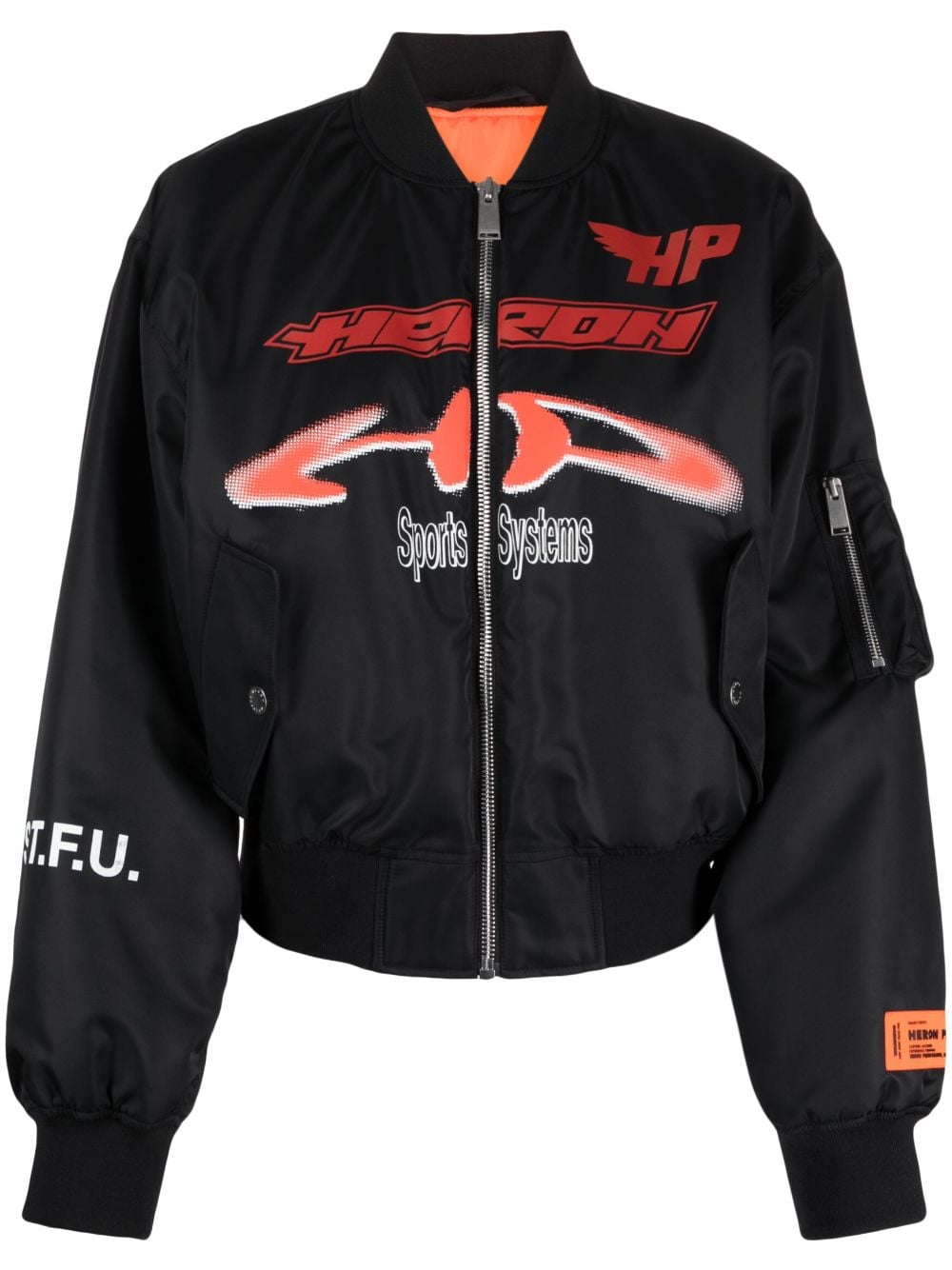 Heron Preston X-ray Zip-up Bomber Jacket In Black