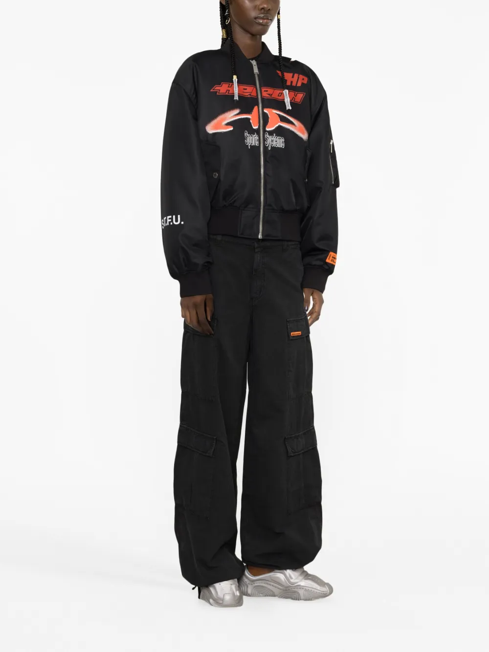 Heron Preston Bomberjack met rits - Zwart