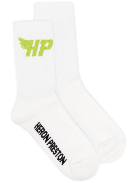 Heron Preston calcetines con logo HP Fly en intarsia