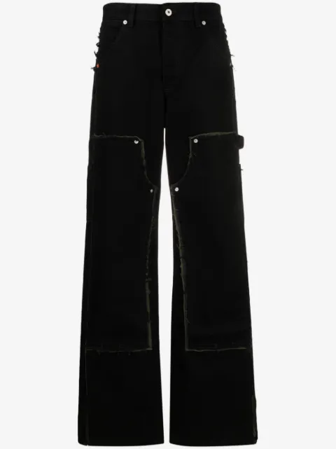 Heron Preston Calça jeans wide leg Rebuilt