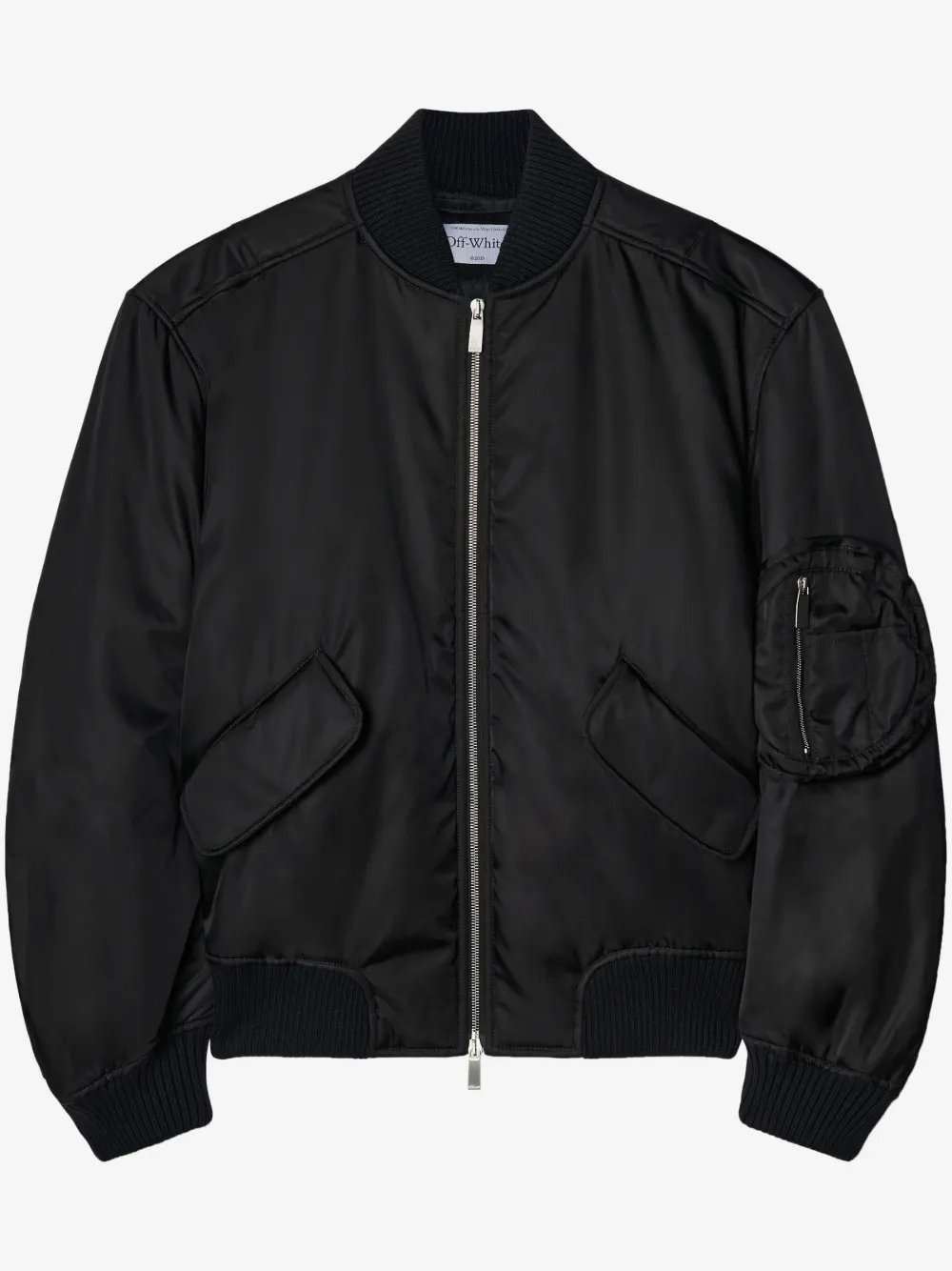 Off-White 拉链开合飞行员夹克 | 黑色 | Image 1