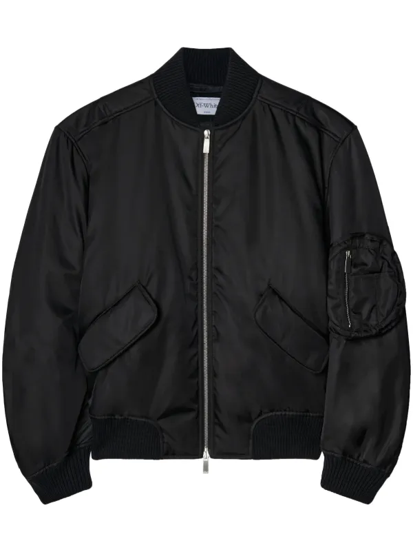 Black jacket with white zipper discount