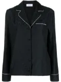 Off-White logo-jacquard satin pyjama shirt - Black
