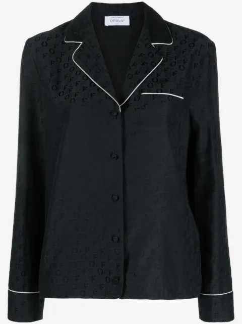 Off-White Camisa Off Jacq Pajama de cetim