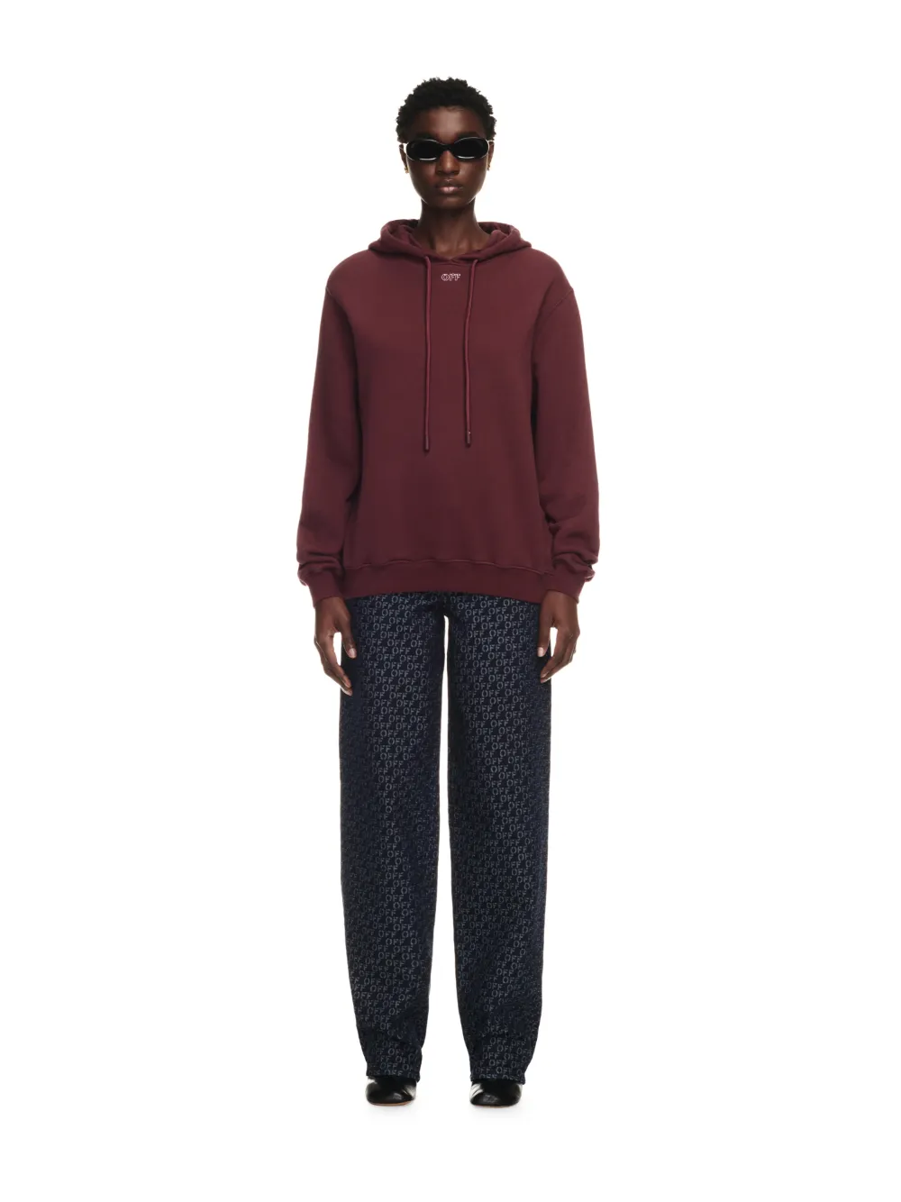 Embr Stitch Arrow Reg Hoodie in red | Off-White™ Official US