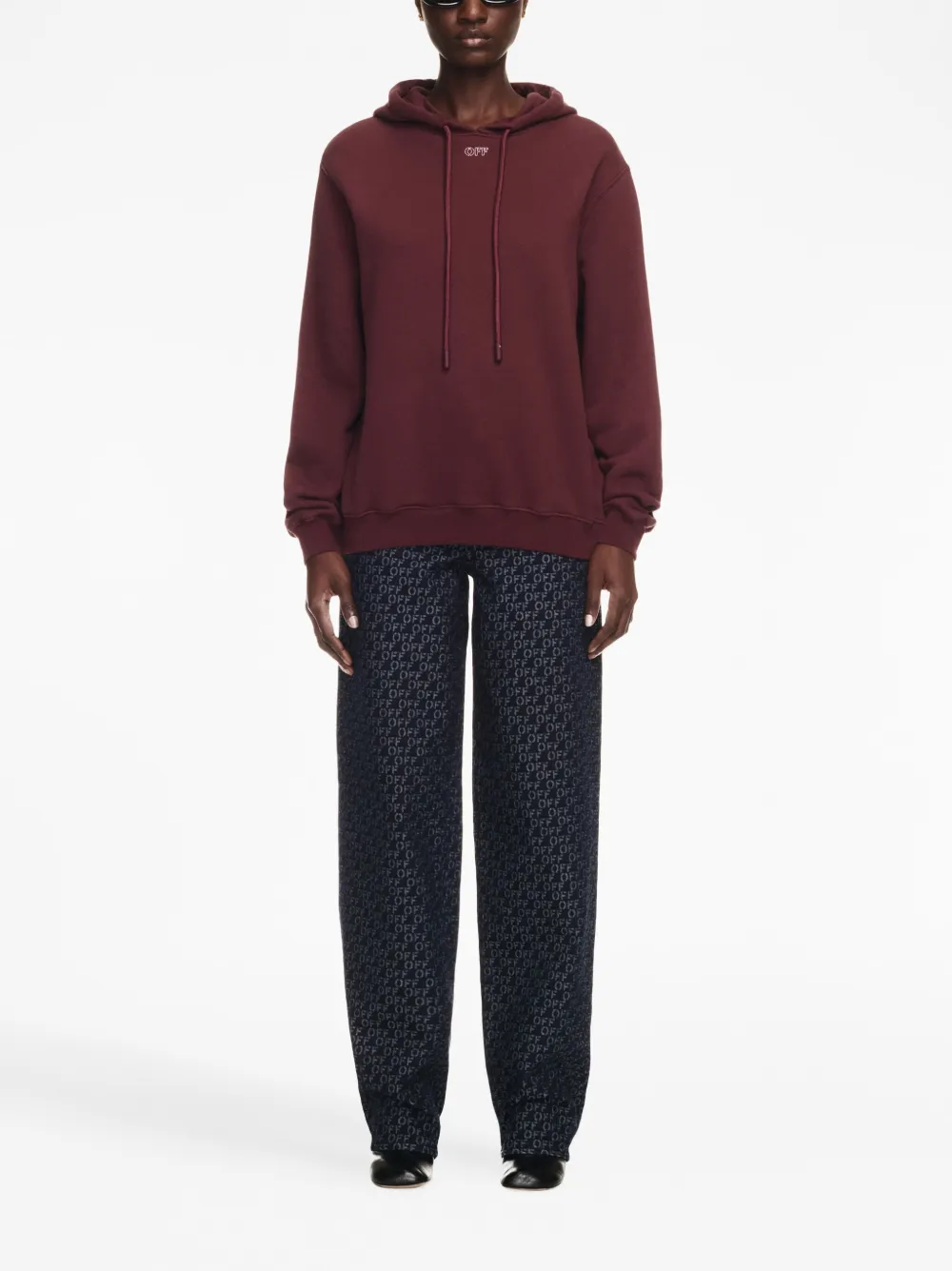Off-White Pet met geborduurde Arrows - Rood