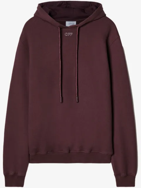 Off-White Arrows-embroidered cotton hoodie