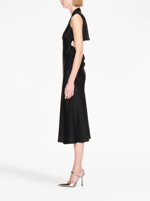 Off-White buckle-detail satin midi dress OWDB485F23FAB0011000 - 2