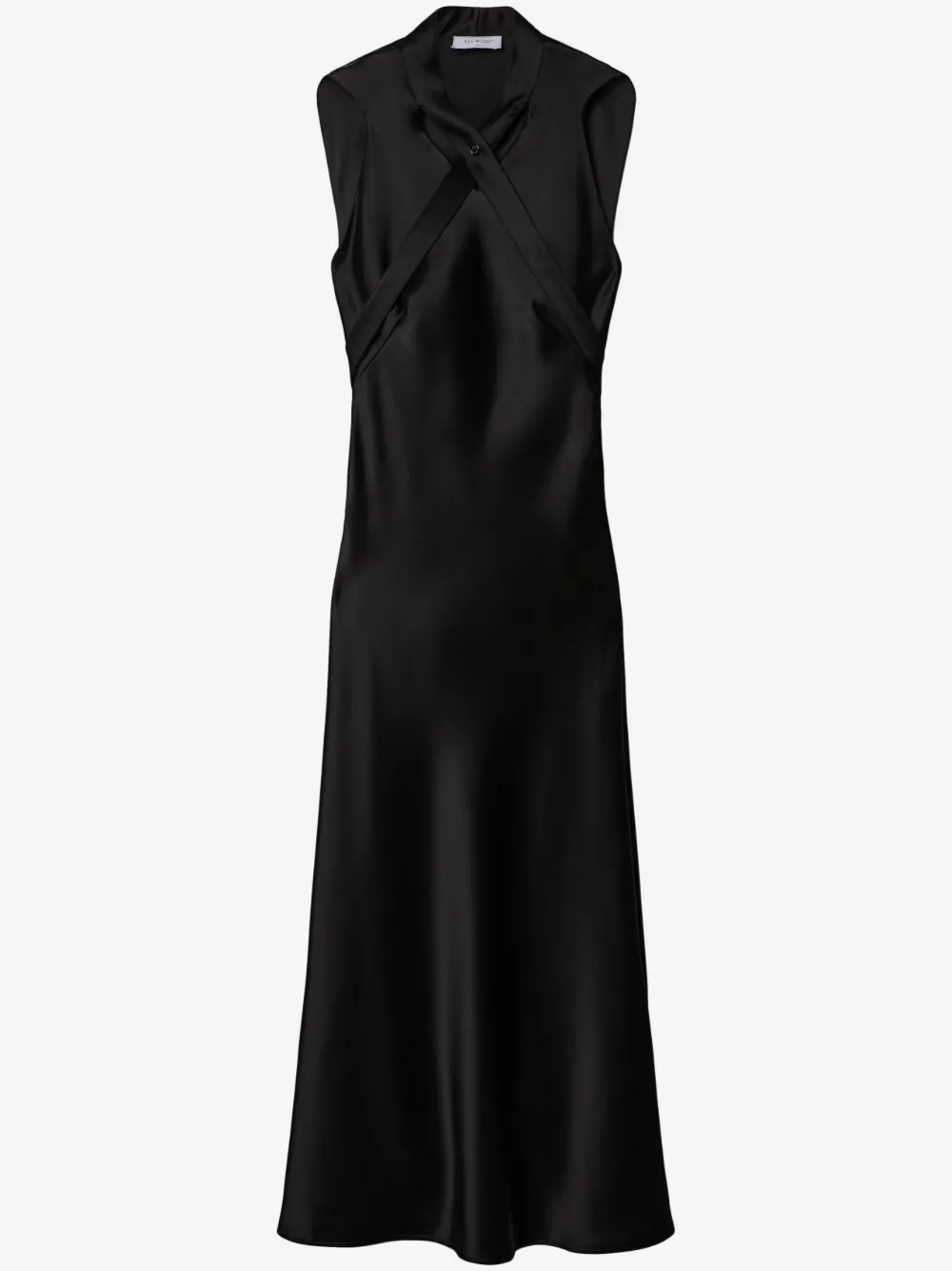Off-White buckle-detail satin midi dress | Black | Image 1